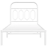 fehér fém ágykeret fejtámlával 90x200 cm