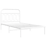 fehér fém ágykeret fejtámlával 100x190 cm