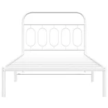fehér fém ágykeret fejtámlával 100x190 cm