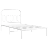 fehér fém ágykeret fejtámlával 100x200 cm