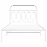 fehér fém ágykeret fejtámlával 100x200 cm