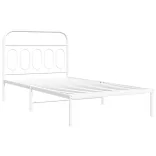 fehér fém ágykeret fejtámlával 107x203 cm