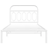 fehér fém ágykeret fejtámlával 107x203 cm