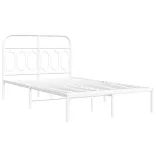 fehér fém ágykeret fejtámlával 120x190 cm