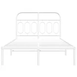 fehér fém ágykeret fejtámlával 120x190 cm