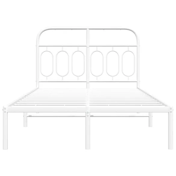fehér fém ágykeret fejtámlával 120x190 cm