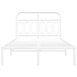fehér fém ágykeret fejtámlával 120 x 200 cm