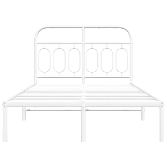 fehér fém ágykeret fejtámlával 120 x 200 cm