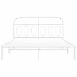 fehér fém ágykeret fejtámlával 135 x 190 cm