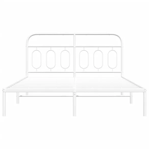 fehér fém ágykeret fejtámlával 135 x 190 cm