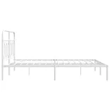 fehér fém ágykeret fejtámlával 135 x 190 cm