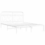 fehér fém ágykeret fejtámlával 140 x 200 cm