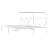 fehér fém ágykeret fejtámlával 140 x 200 cm