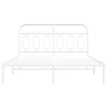 fehér fém ágykeret fejtámlával 150 x 200 cm