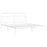 fehér fém ágykeret fejtámlával 160 x 200 cm