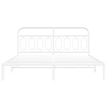 fehér fém ágykeret fejtámlával 160 x 200 cm