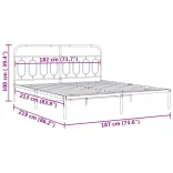 fehér fém ágykeret fejtámlával 183 x 213 cm