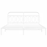 fehér fém ágykeret fejtámlával 193 x 203 cm