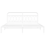 fehér fém ágykeret fejtámlával 200 x 200 cm