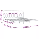 fehér fém ágykeret fejtámlával 200 x 200 cm