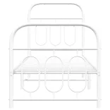 fehér fém ágykeret fej- és lábtámlával 75 x 190 cm