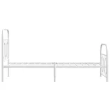 fehér fém ágykeret fej- és lábtámlával 75 x 190 cm