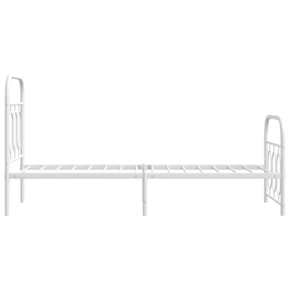 fehér fém ágykeret fej- és lábtámlával 75 x 190 cm