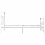 fehér fém ágykeret fej- és lábtámlával 100 x 190 cm