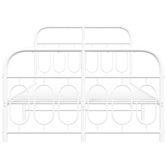 fehér fém ágykeret fej- és lábtámlával 120 x 190 cm