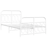 fehér fém ágykeret fej- és lábtámlával 120x200 cm