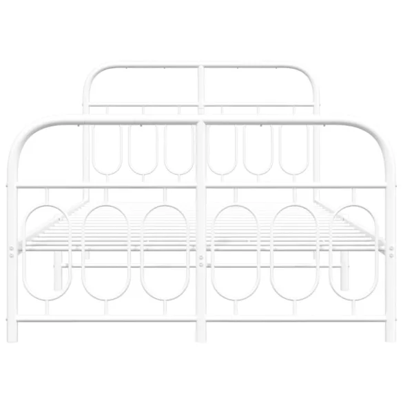 fehér fém ágykeret fej- és lábtámlával 120x200 cm