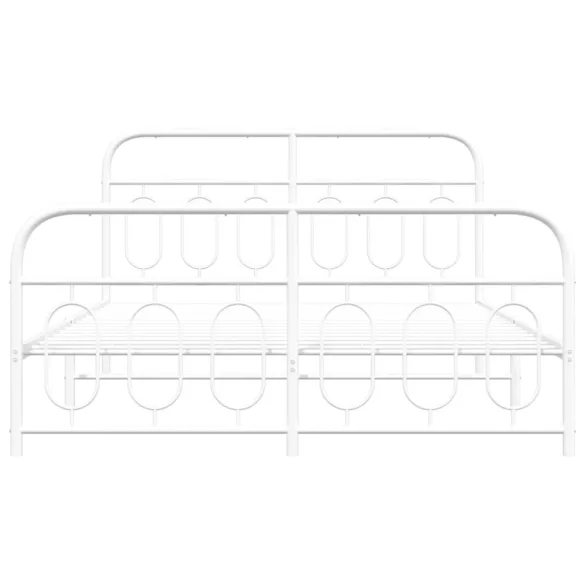 fehér fém ágykeret fej- és lábtámlával 140 x 190 cm