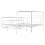 fehér fém ágykeret fej- és lábtámlával 140 x 190 cm