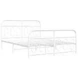 fehér fém ágykeret fej- és lábtámlával 140x200 cm