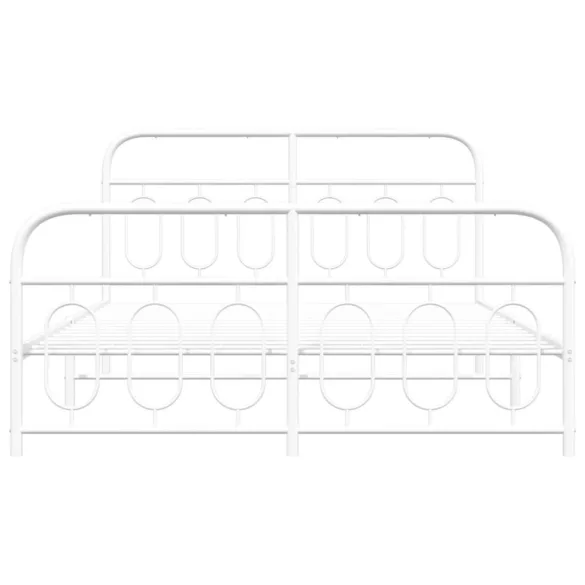 fehér fém ágykeret fej- és lábtámlával 140x200 cm