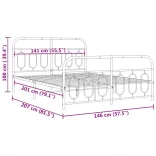 fehér fém ágykeret fej- és lábtámlával 140x200 cm