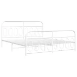 fehér fém ágykeret fej- és lábtámlával 183 x 213 cm