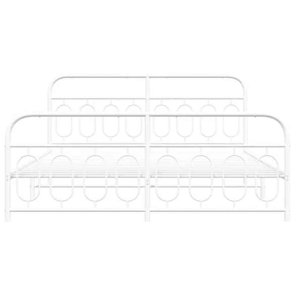 fehér fém ágykeret fej- és lábtámlával 183 x 213 cm