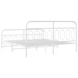 fehér fém ágykeret fej- és lábtámlával 183 x 213 cm