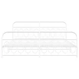 fehér fém ágykeret fej- és lábtámlával 200x200 cm