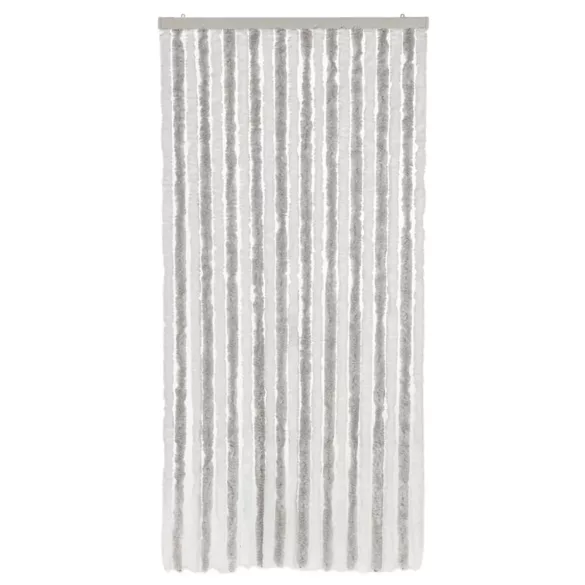 világosszürke és fehér zsenília rovarfüggöny 90 x 220 cm