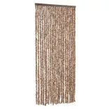 bézs és sötétbarna zsenília rovarfüggöny 100 x 230 cm