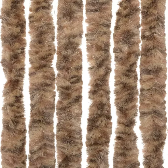 bézs és sötétbarna zsenília rovarfüggöny 100 x 230 cm
