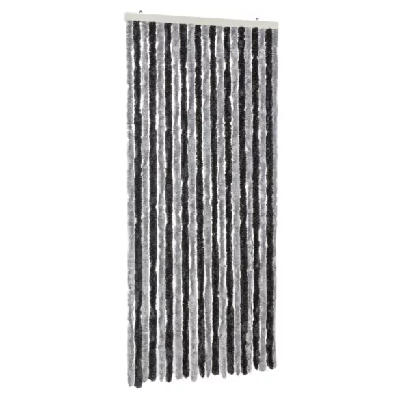 szürke és fekete zsenília rovarfüggöny 90x200 cm
