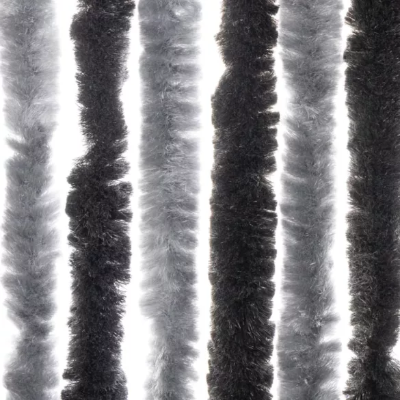 szürke és fekete zsenília rovarfüggöny 100 x 200 cm