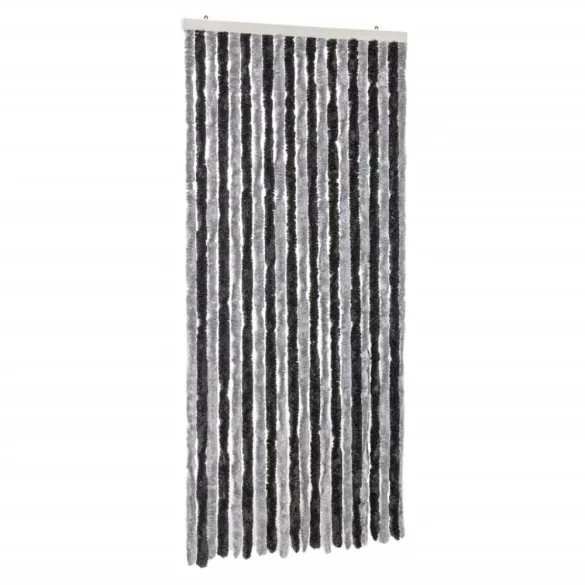 szürke és fekete zsenília rovarfüggöny 100 x 230 cm