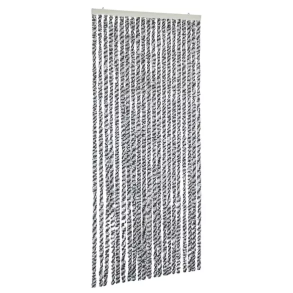 zöld és fehér és fehér zsenília rovarfüggöny 56 x 200 cm