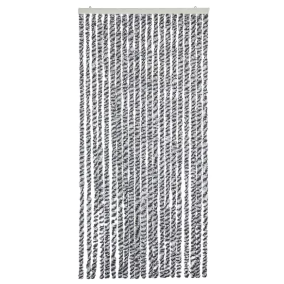 zöld és fehér és fehér zsenília rovarfüggöny 56 x 200 cm