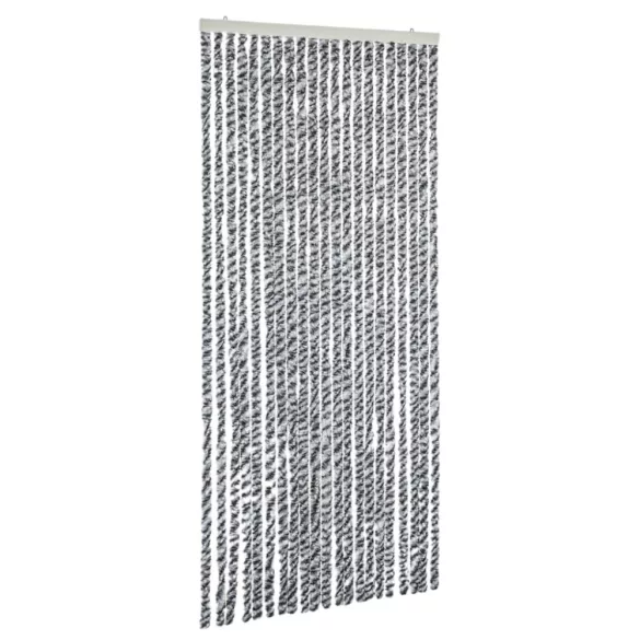 szürke és fekete és fehér zsenília rovarfüggöny 100 x 200 cm