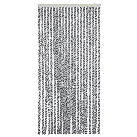 szürke és fekete és fehér zsenília rovarfüggöny 100 x 200 cm